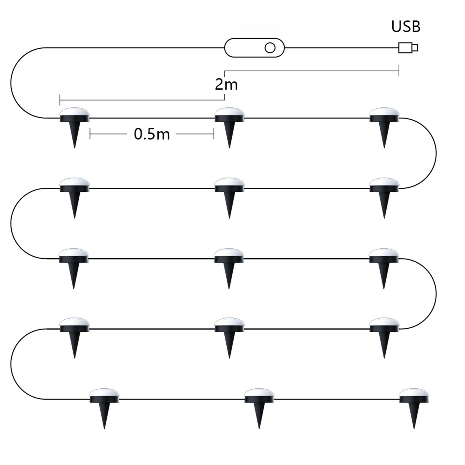 

Bluetooth светодиодный светильник для кемпинга, украшения прохода, карниза, газона, садового светильника, наружной балконной лампы для виллы, водонепроницаемого ландшафтного светильника 5W - 10M