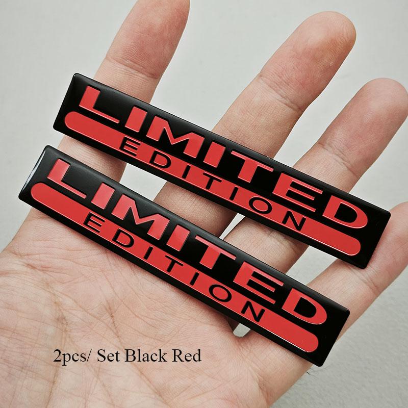 2PCS Logo Aluminum Limited Edition Car Body Badge Sticker Trunk Fender Emblem Decals Accessories For Car Motorcycle Bike Truck