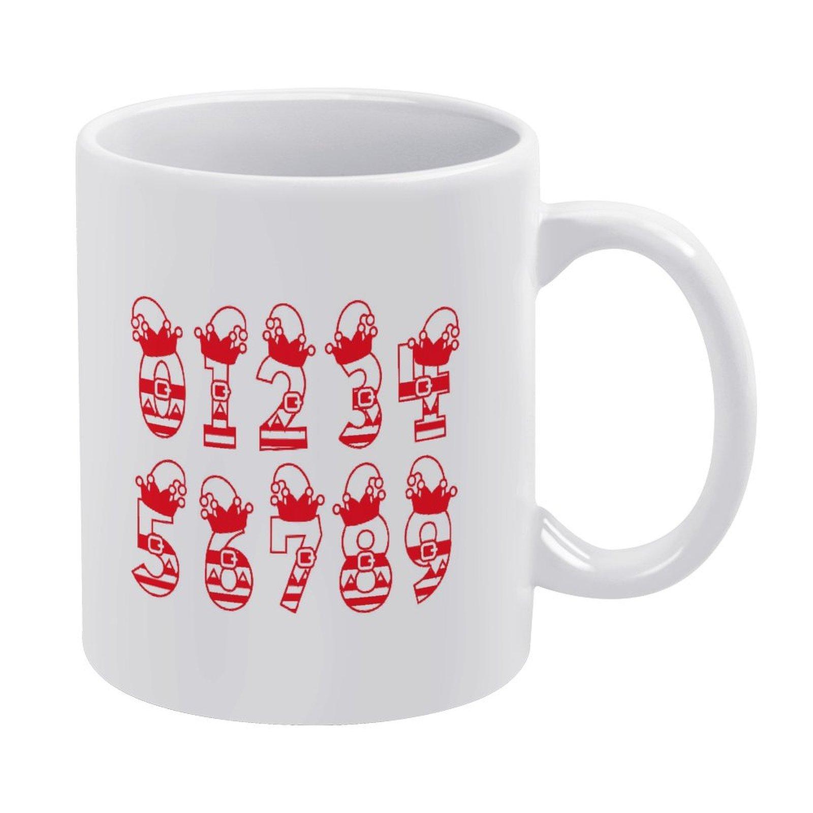 

1 Pack 11oz White Printed Mug Featuring Double-Sided Layout Perfect For Everyday Coffee Breaks And A Heartwarming Gift Idea For Any Special Occasion белый