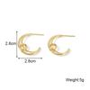 Moon Multi-layered Geometry C-Typed Gold Color Line Smooth Drop Earrings for Women Big Hyperbole Fashion Party Jewelry