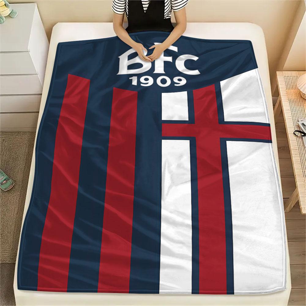 1PC Bologna FC 1909 Patterned Flannel Blanket Suitable For All Seasons for Home Decor Warmth and Comfort Gifts Holiday Present
