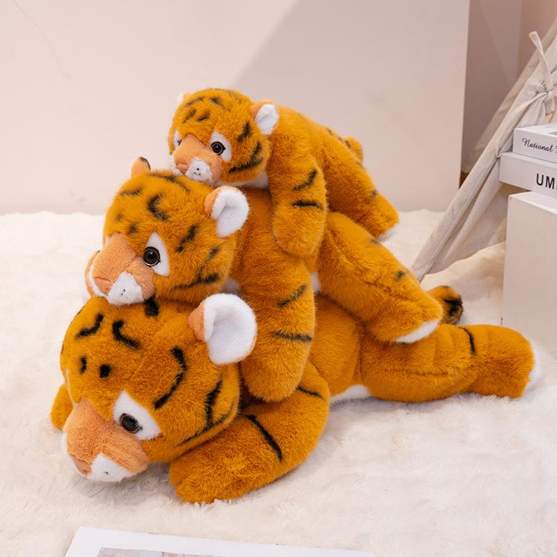 Non-Toxic 30-65Cm Cartoon Soft Tiger Plush Doll Pillow High Quality Lying Tiger Animal Stuffed Animal Home Decor Appease Toys For Kids