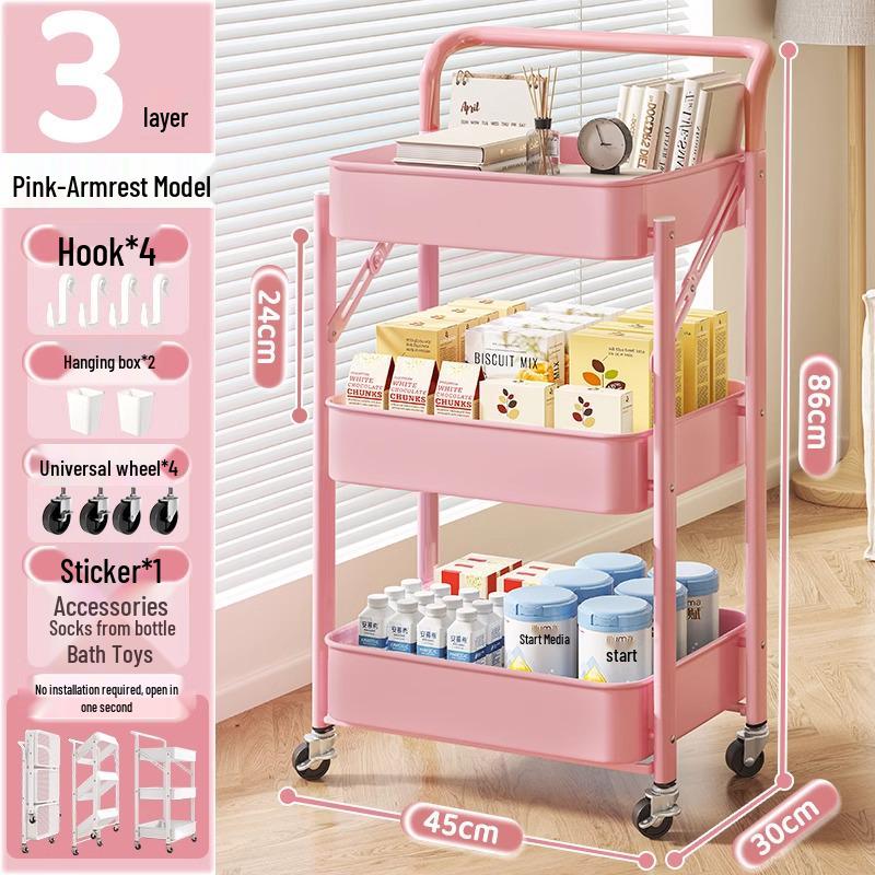 Kompaktes mehrschichtiges Lagerregal für Küche, Bad, Schlafzimmer, Bücher, Spielzeug und Snacks