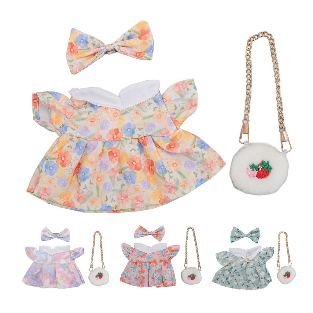 Doll Clothes Dress Doll Clothes Multifunctional Cotton and Cloth Good Compatibility Robust with Bow Tie Strawberry Bag for Home
