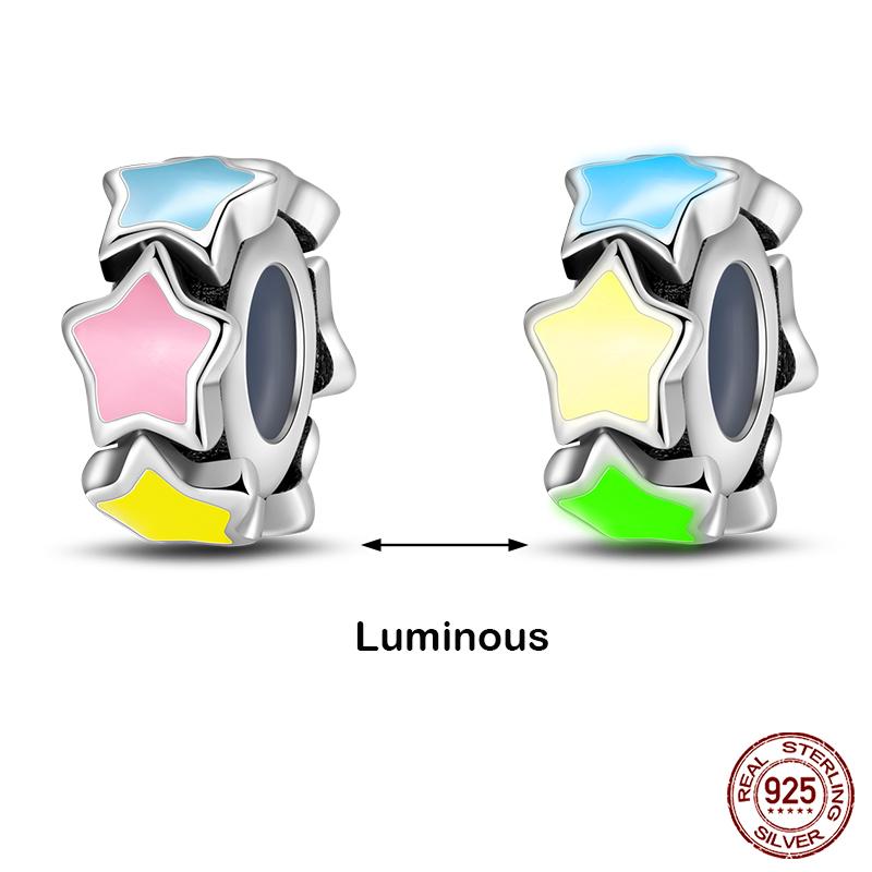 Kupferfarbene Im Dunkeln leuchtende Glühwürmchen Honigbiene Stern Anhänger Perlen Passen Qikaola Original Armbänder Feiner DIY Schmuck Geschenk