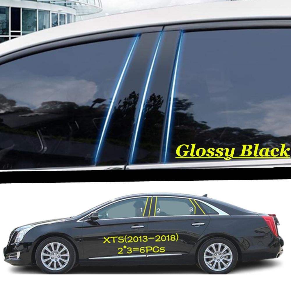 For Cadillac XT4 XT5 XT6 XTS 2013-2018-2024 Car PC Material Pillar Post Cover Door Trim Window Molding Sticker Plate Accessorie Black XTS 2013-2018