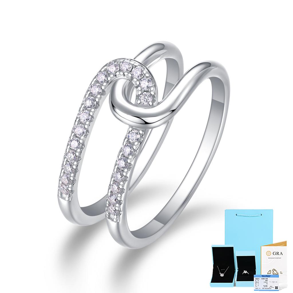S925 Silver Ring Moissanite With Closed Ring