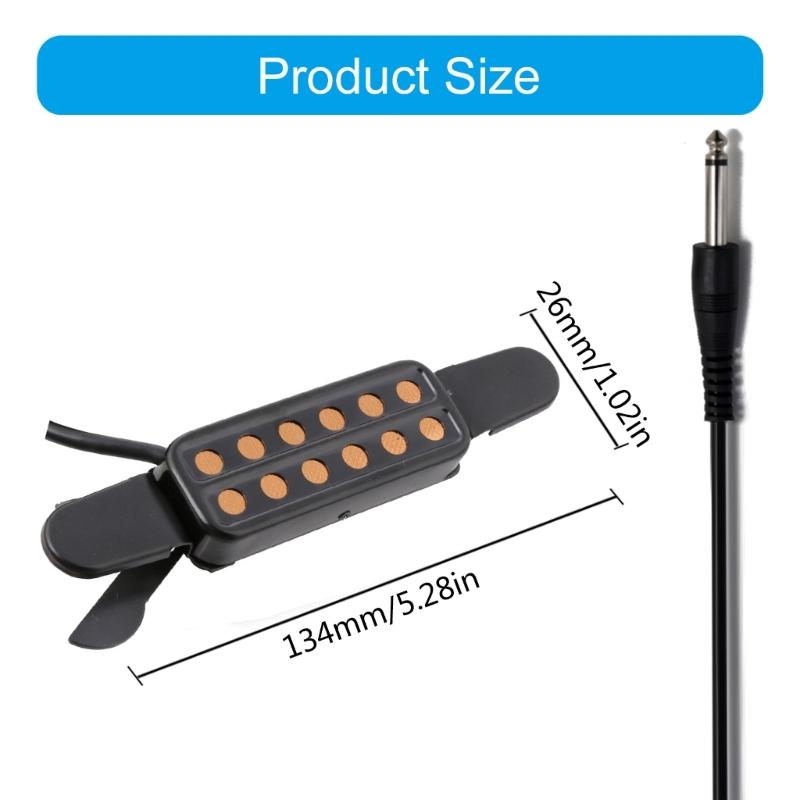 12 Hole Guitar Sound Pickup Replacement Acoustic Guitar Pickup with Cable Acoustic Guitar Transducer Amplifier Enduring
