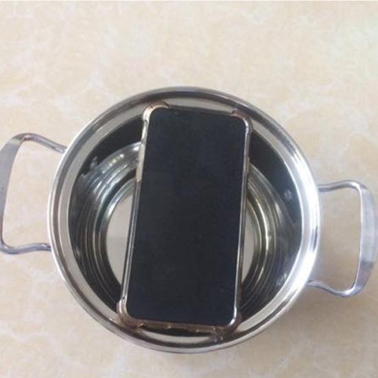 16 cm Edelstahl-Induktionsherd, Mini-Suppenkocher aus Stahl mit Universaltopf mit 2 Griffen