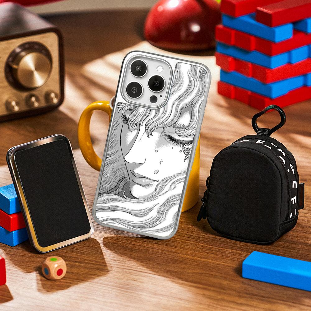 

Чехол для телефона Griffith cool japan anime man pattern для iPhone 16 15 14 13 12 11 Pro Max Защитный чехол из овчины с серебристым краем iPhone11ProMax