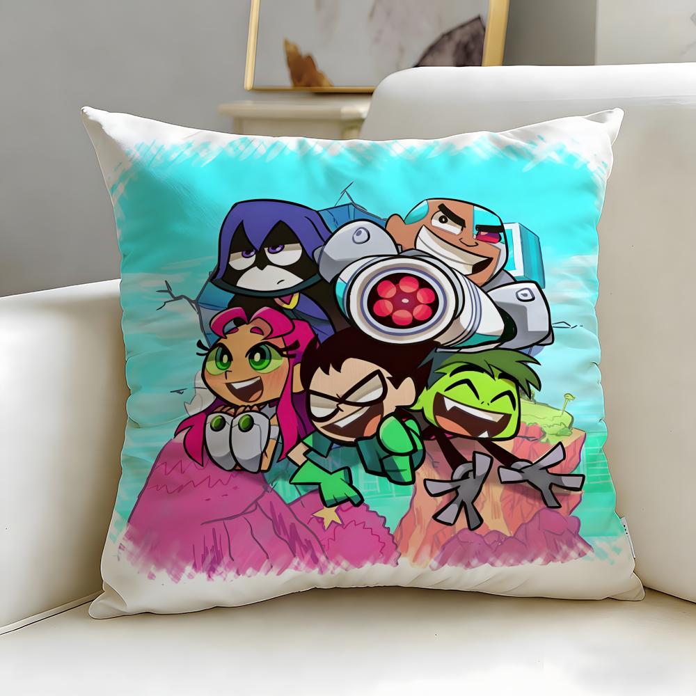 popular animated series Teen Titans Go Cushion Cover Soft  EasyWash Pillow Case  Versatile for Couch Bed Travel and Office