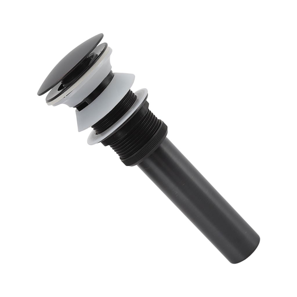 Bathroom Basin Sink Popping Up Drainer Lavatory Odor Resistant Sink Waste Drainer Black with Basket