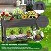 Raised Garden Bed with Legs 33.66 Tall Self-Watering Resin Outdoor Planter Box with Storage Shelf Drain Plug Water Monitor for