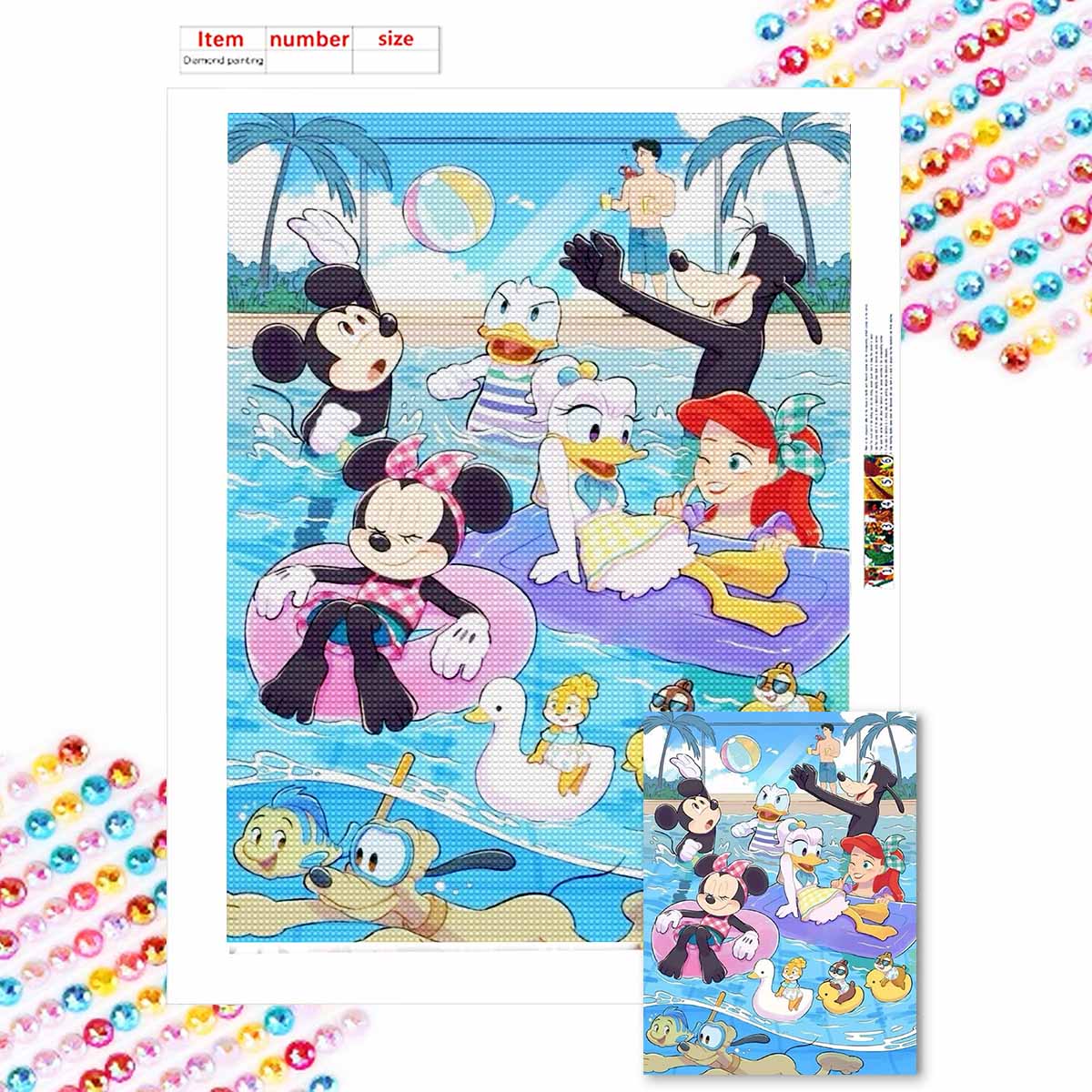 

Алмазная живопись своими руками Игра у моря Набор для вышивания крестом Мозаичное искусство Алмазная живопись Полная выкладка Алмаз Домашнее украшение Round 20x30cm