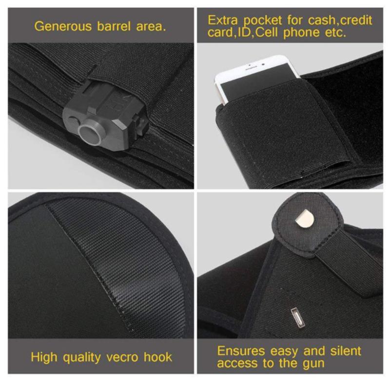 1Pc Belly Gun Holster Invisible Belt Bag Concealed Carry Elastic Girdle Waist