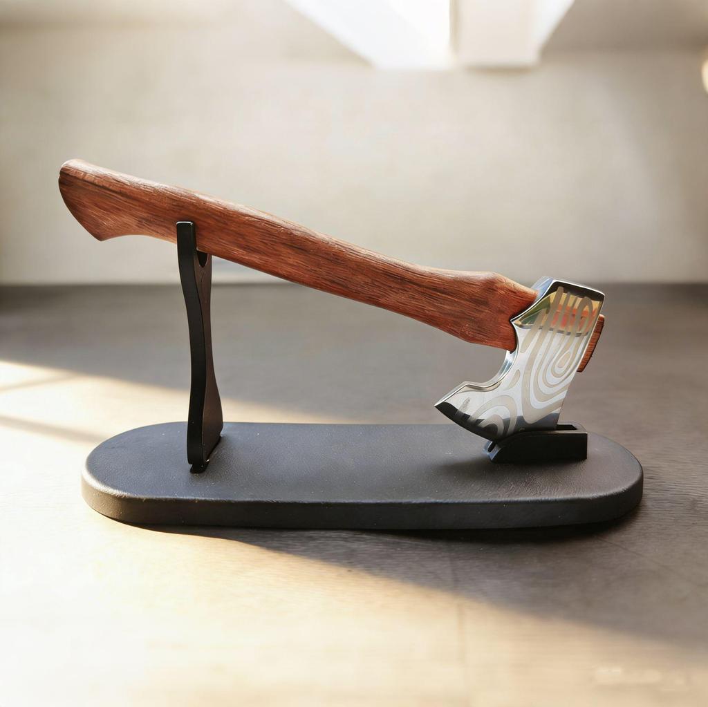 Exquisite Mini Axe Desktop Ornament and Pencil Sharpener with Wooden Handle