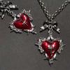 Collier Pendentif Cœur Croix Épineuse Géométrique Pour Femmes Unique Rétro Doux Nœud Papillon Chaîne de Clavicule Style Gothique Punk Bijoux Cadeau