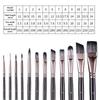 12Pcs Wooden Poles Nylon Hair Face Painting Body Painting Brushes Oil Painting Acrylic Watercolor Painting Pen Set