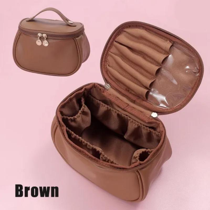 1 Pc Empty Women Fashion PU Leather Zipper Makeup Bag Portable Travel Waterproof Bathroom Storage Pouch