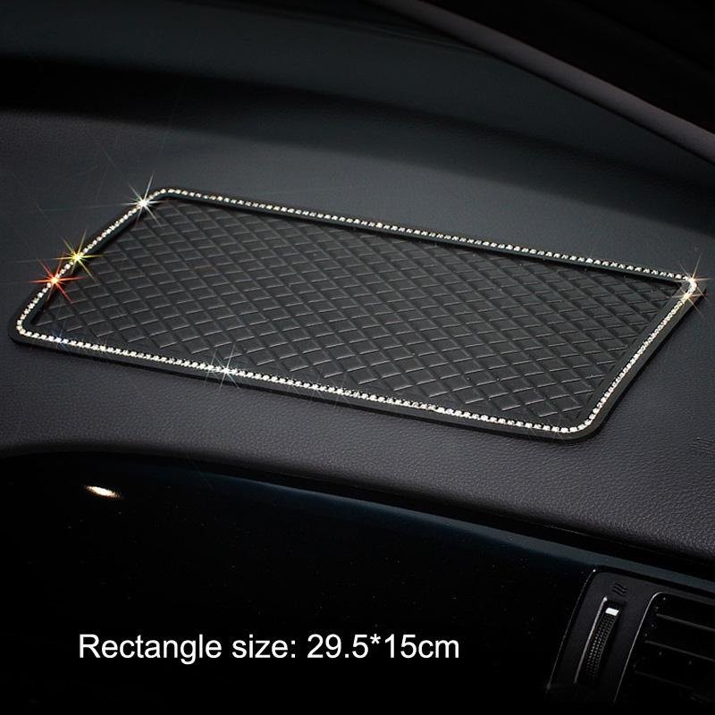 New Daisy Flower Crystal Car Silicone Anti-Slip Mat Non Slip Pad Mobile Phone Sunglasses Holder Sticky Car Interior Decortion