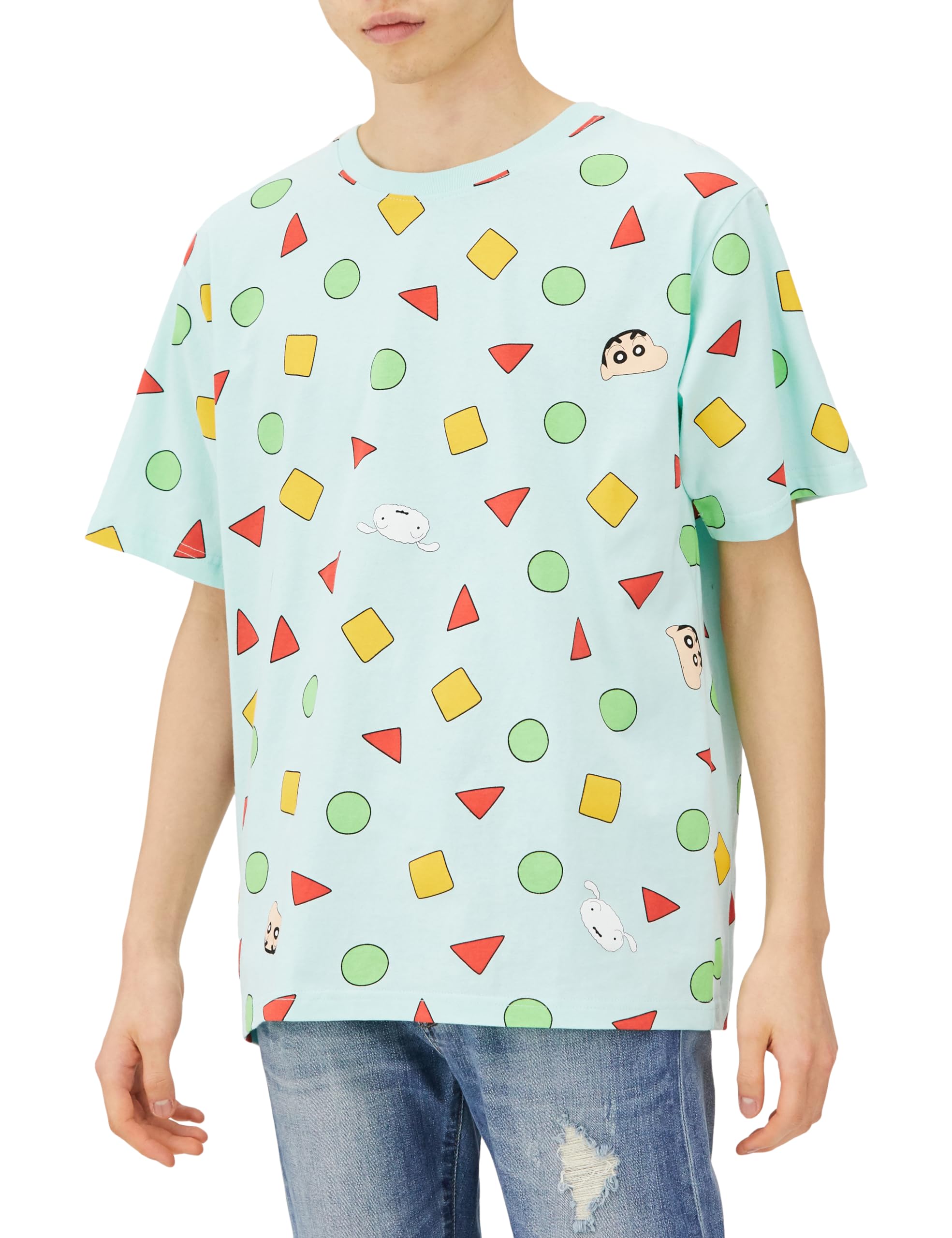 

Pajamas All Over Pattern Shiro Character Goods Short Sleeve Saxophone [Crayon Shinchan] T-Shirt Shin-chan Men s