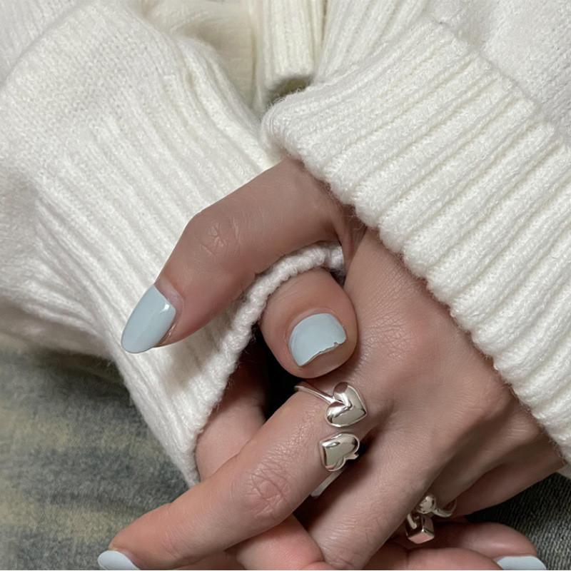 Elegant Adjustable Heart Shaped Geometric Ring For Women Simple And Stylish Design