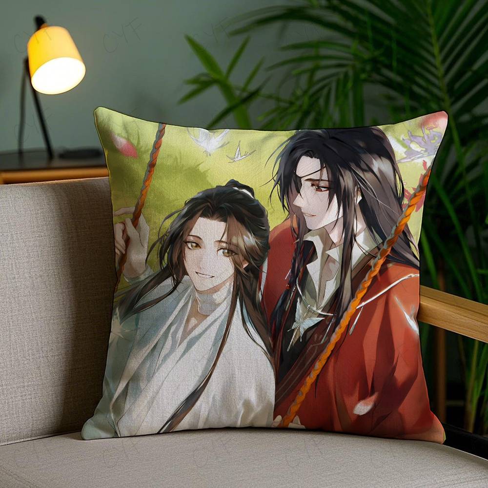 Anime H-Heaven Official'S B-Blessing Bl Pillow Case Anti-Dustmite Pillowcase Invisible Zipper Silky Short Plush Sofa Cushion Cov