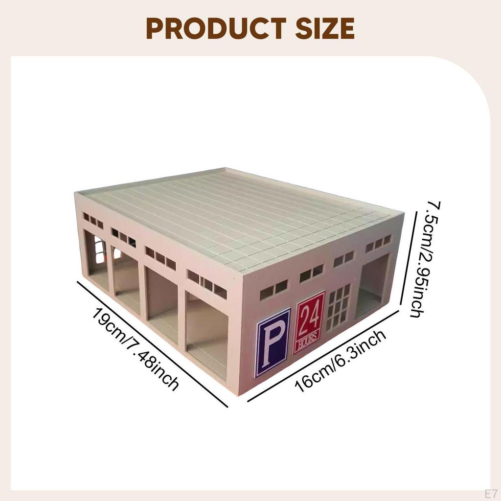 1:64 Parking /64 Diecast Car Display Case Lifelike Collection Multifunctional Diorama Building