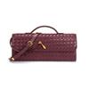Trendy Spring And Summer Woven Soft Leather Dinner Bag Medieval Baguette Bag Organ Bag Horizontal Portable Messenger Bag