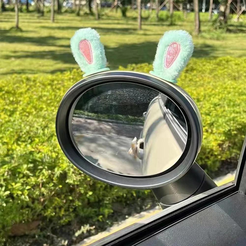 

2 шт. симпатичные автомобильные зеркала заднего вида украшения для женщины-водителя 3D наклейки в виде кроличьих ушей салон автомобиля и украшения
