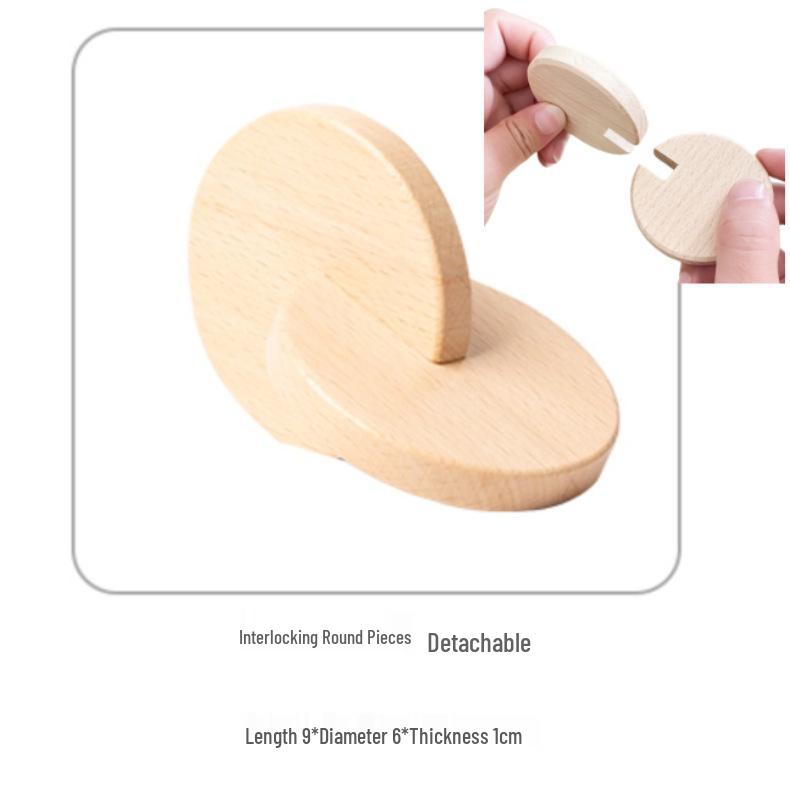 Edukacyjna Drewniana Piłka Chwytakowa i Grzechotka Ręczna dla Niemowląt w Wieku 1-3 Lat