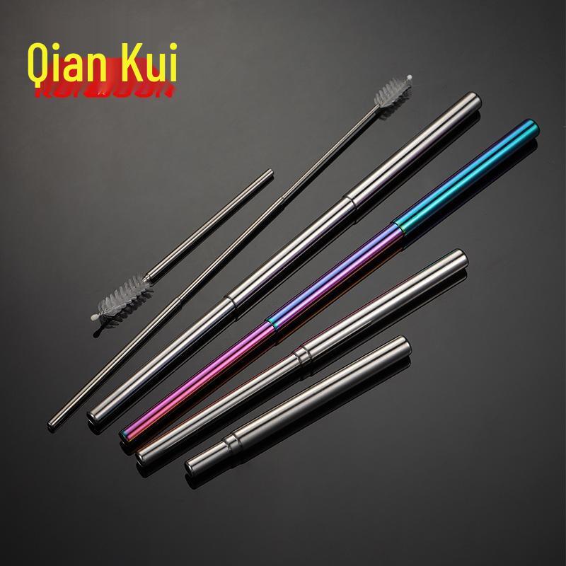 Qianxing 304 Stainless Steel Portable Telescopic Straw Kit