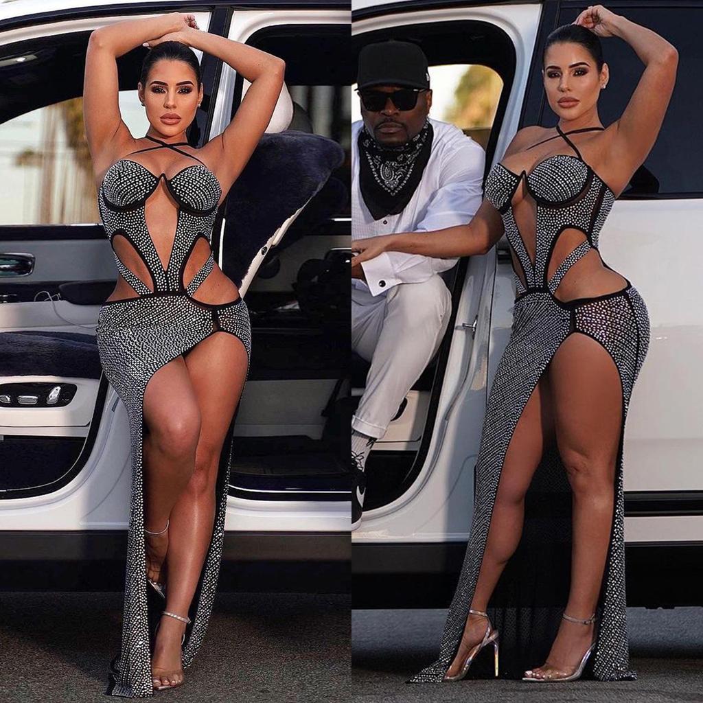 Robe sexy irrégulière découpée pour femme, style européen et américain, pour boîte de nuit et mondanités - Nouvelle arrivée d'été