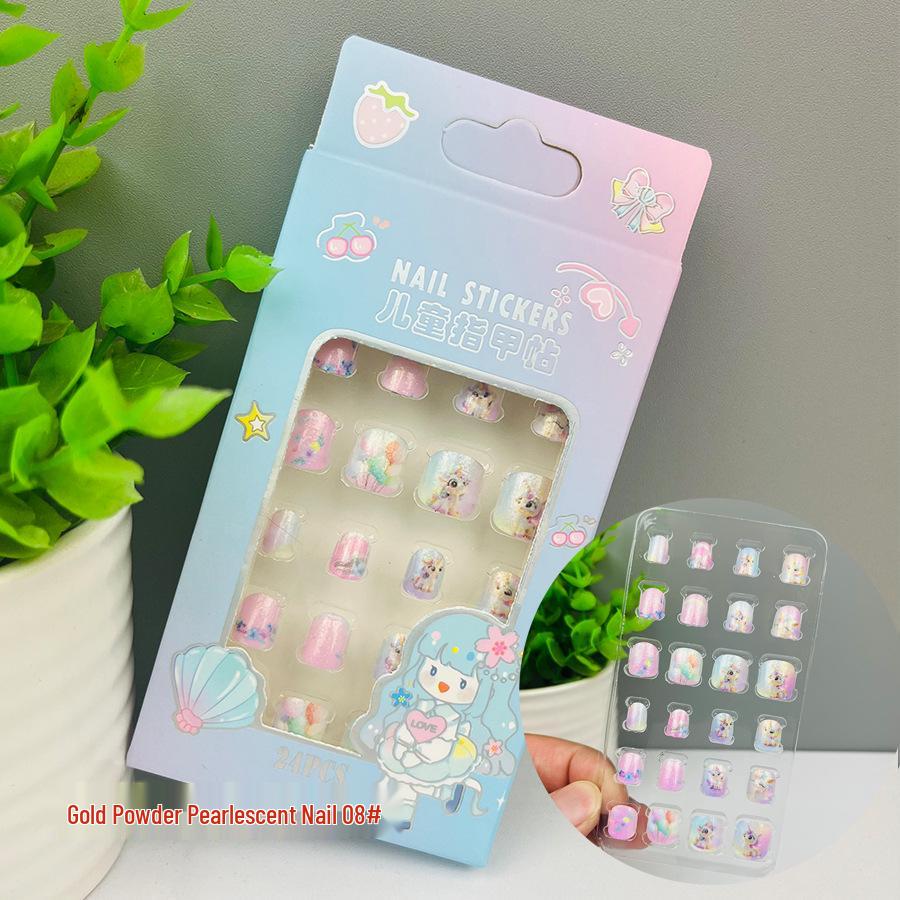 Children's Wearable Custom Nail Stickers - Cute European & American Jelly Glue Fingernail Tips