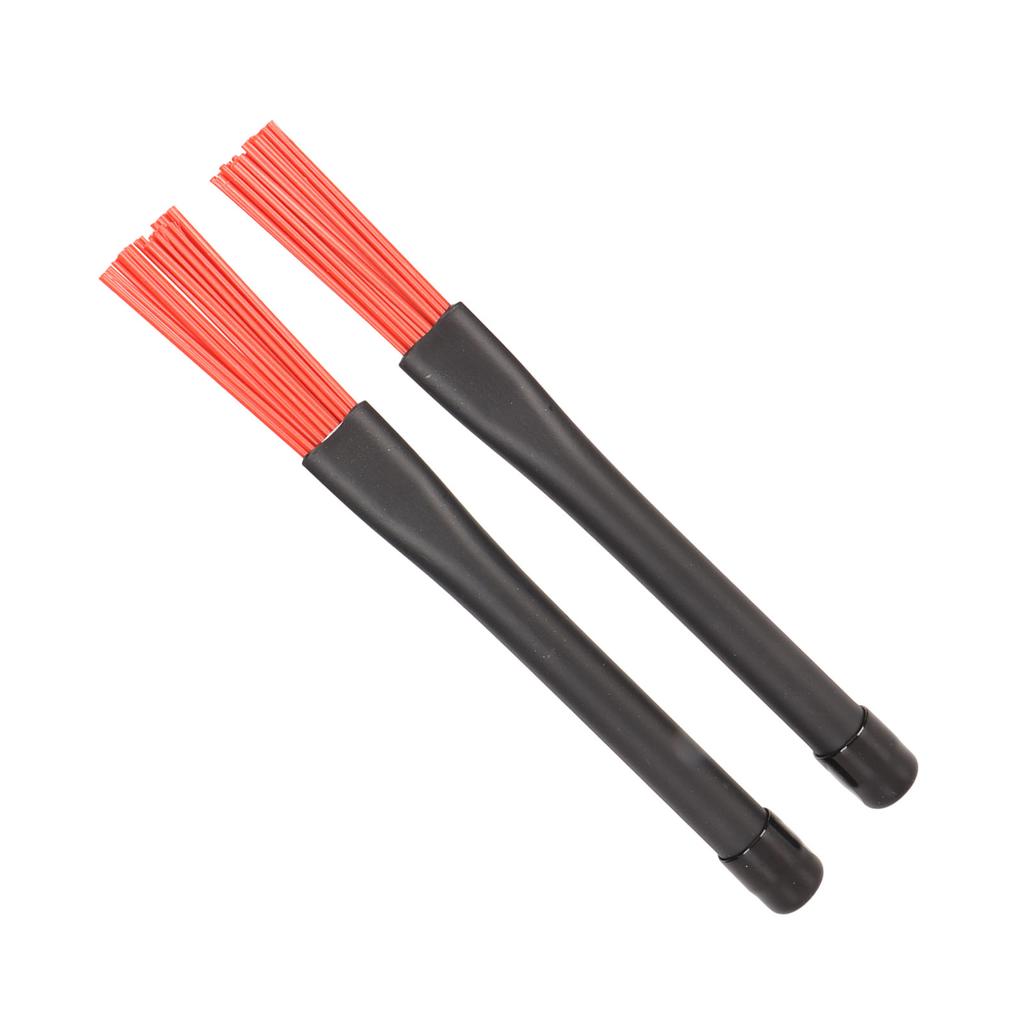 2pcs Retractable Brushes Professional Nylon Brushes Set with Rubber Handles for Rock Band Country Music Folk Mers