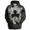 Mote Uformelt 3D Print Poker Herre Hettegensere Vår Høst Langermede Gensere Hip Hop Style Sweatshirt Oversized hettegenser
