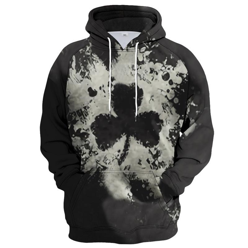 Mote Uformelt 3D Print Poker Herre Hettegensere Vår Høst Langermede Gensere Hip Hop Style Sweatshirt Oversized hettegenser