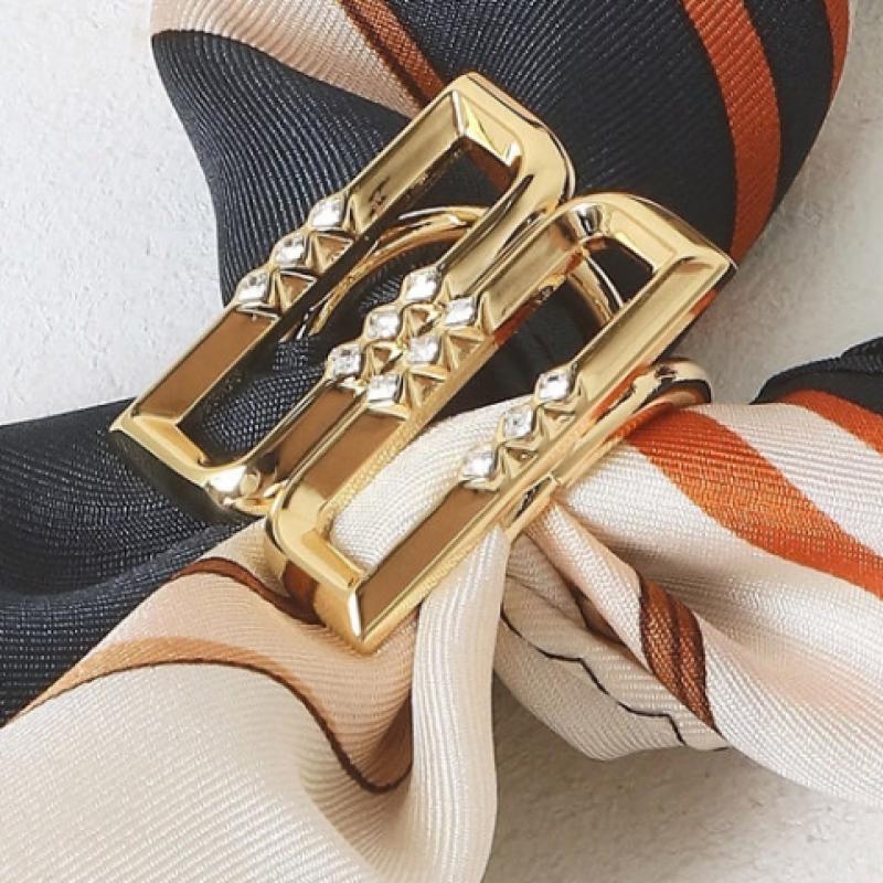 Daks Navy Dd Chain Scarf   Ring Set Dcsc6e701n2