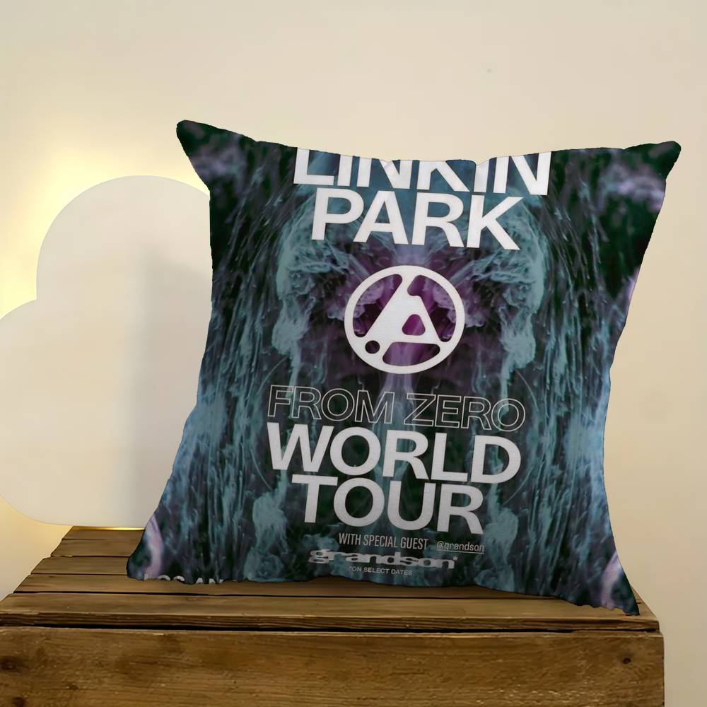 L-Linkin P-Park Heavy Metal Band Cushion Cover Car Throw Pillow Case For Sofa Car Christmas Gift 40X40Cm 45X45Cm