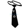 HX6F Women's School Uniform Tie Harajuku Rhinestones Vintage Pre Tied Black Necktie
