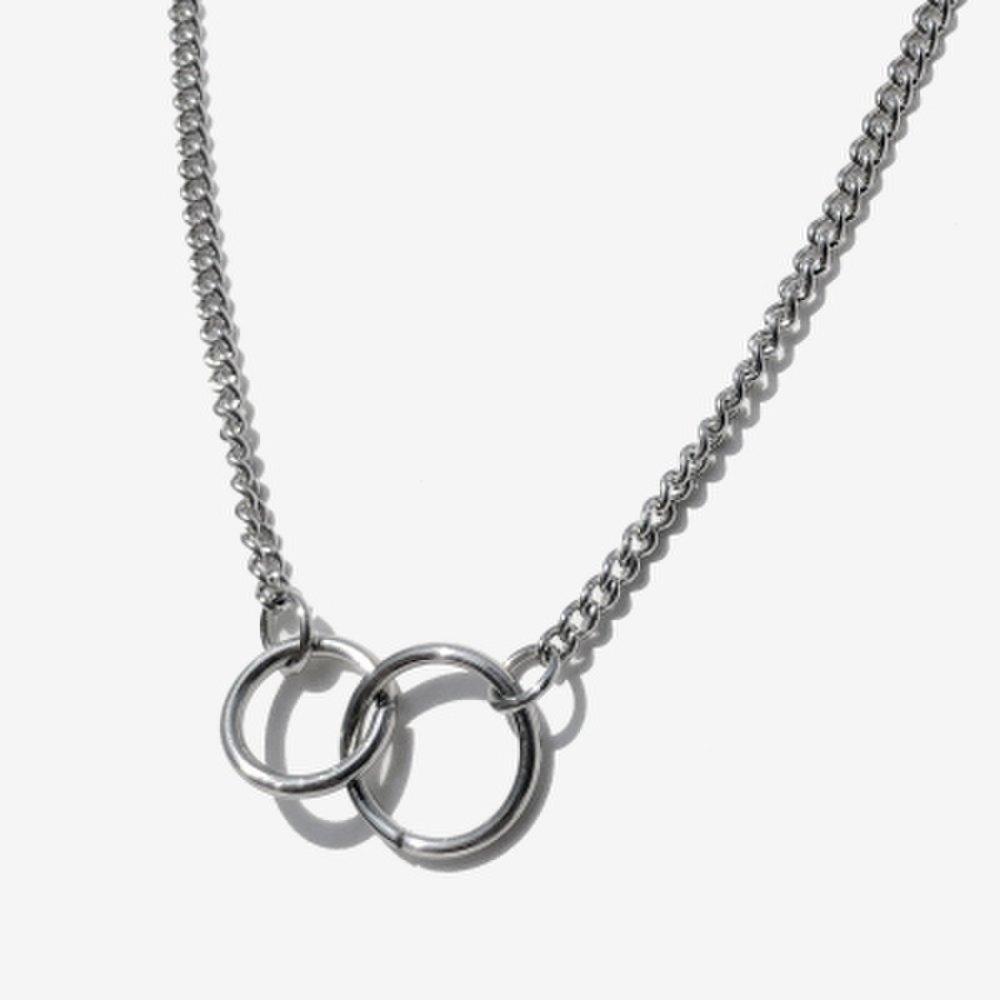 Surgical steel double circle pendant chain bracelet and anklet