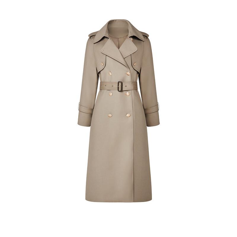 

Классический тренч средней длины и длинное пальто женское новое двубортное пальто M weight 111-65kg