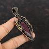 Faceted Kashmir Ruby Pendant Copper Wire Wrapped Pendant Titanium Beads Pendant Handmade Gemstone Pendant Copper Wire Jewelry Gift For Women