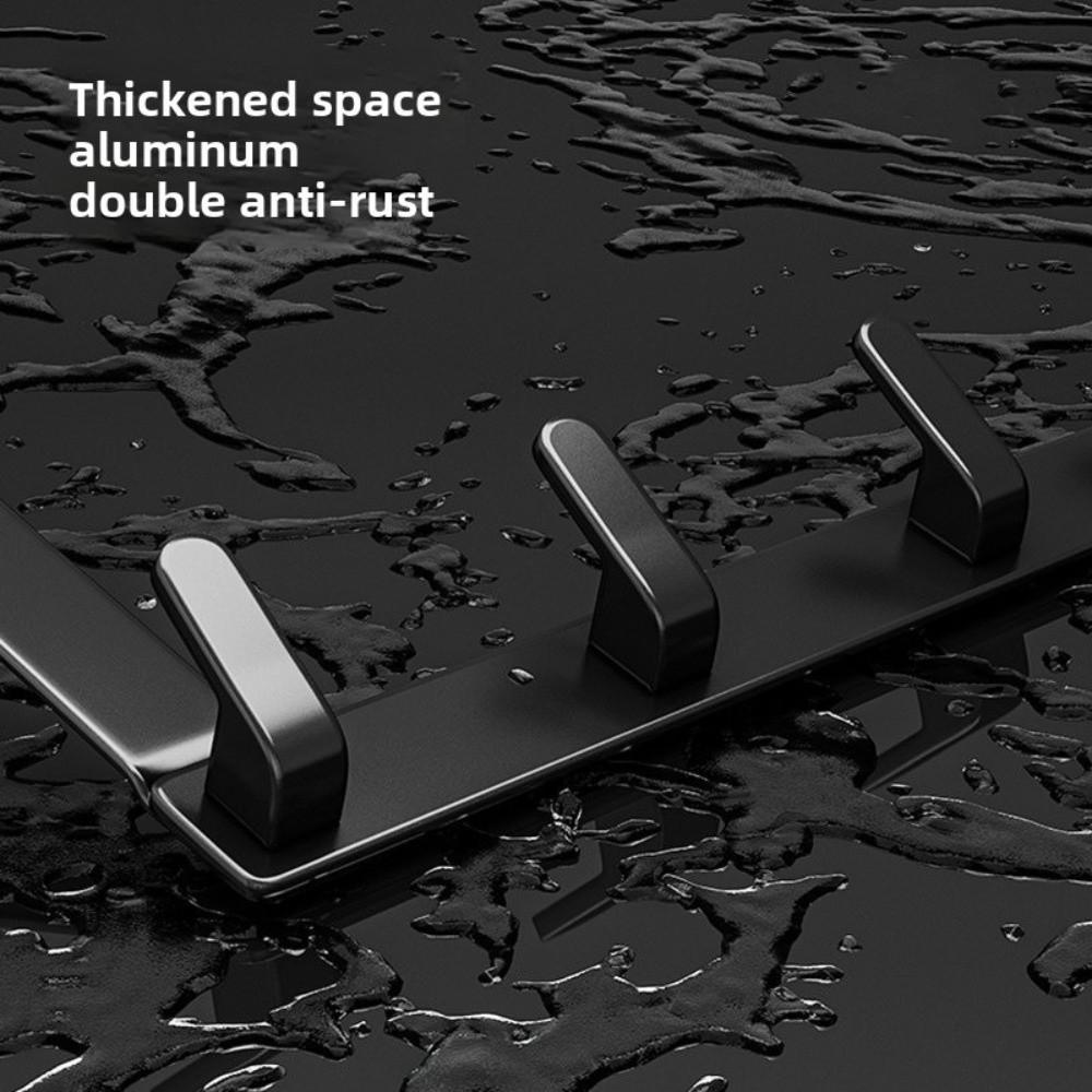 Aluminum Alloy Coat Hat Rack 5/6 Hooks Behind Door Hook Durable Clothes Hanging Rack  Home Gadgets