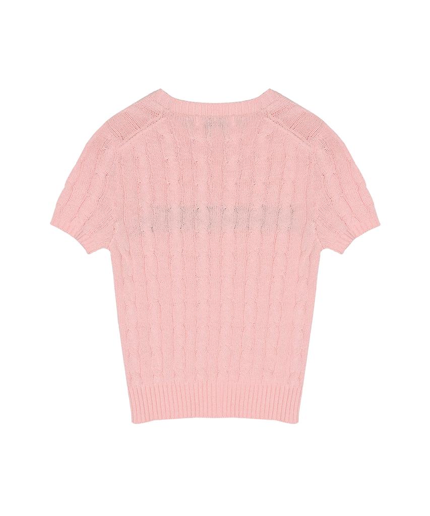 Nigaennikol Nick Nicole Cable Half Knit_Pink