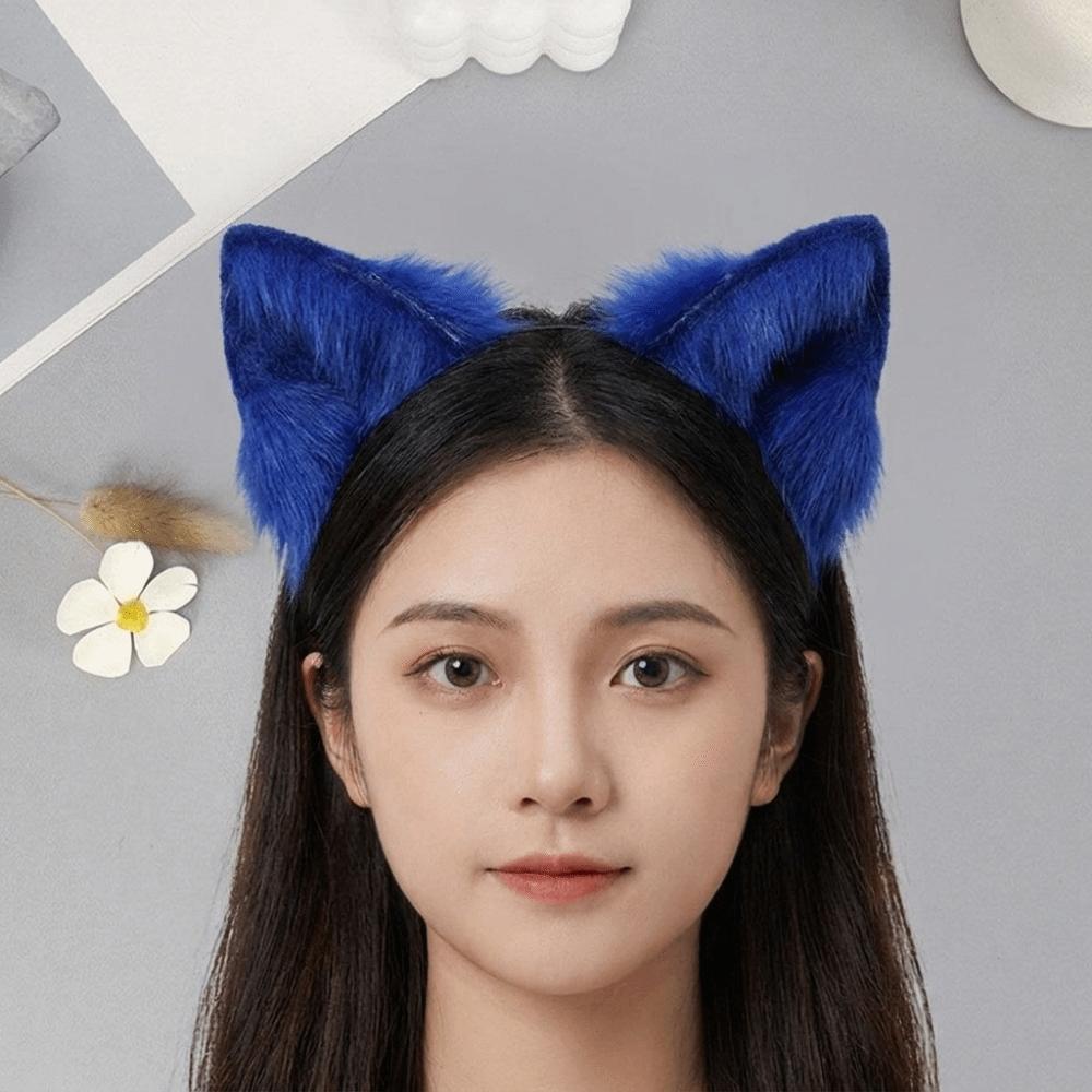 Artificial Gothic Headband Animal Lolita Ears Headwear Practical Cat Ears Headband  Photo