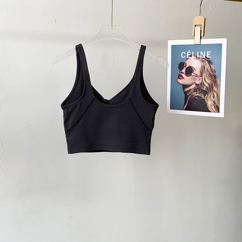Lu Same Sports Vest Women's Summer Thin Semi-Fixed Cup Nude Feel Shaping Yoga Intimates U-Shaped Yoga Vest