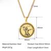 Olympus God Zeus round Pendant Men's Necklace Stainless Steel Ancient Mythology Jewelry Fashionable Titanium Steel Male Acces...