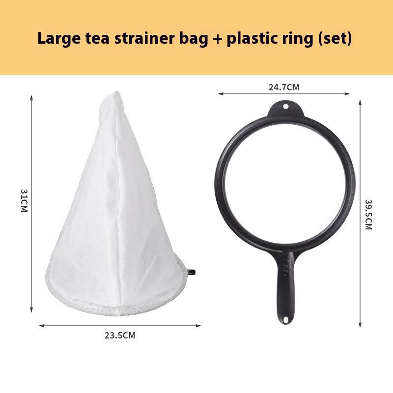 Reusable Mesh Coffee Milk Tea Filter with Handle Multi-function Steel Ring Kitchen Supplies Filter Bag for Brewing