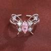 Women's Adjustable Butterfly Ring with Shiny Zircon Inlays, Exquisite Pure Copper Jewelry